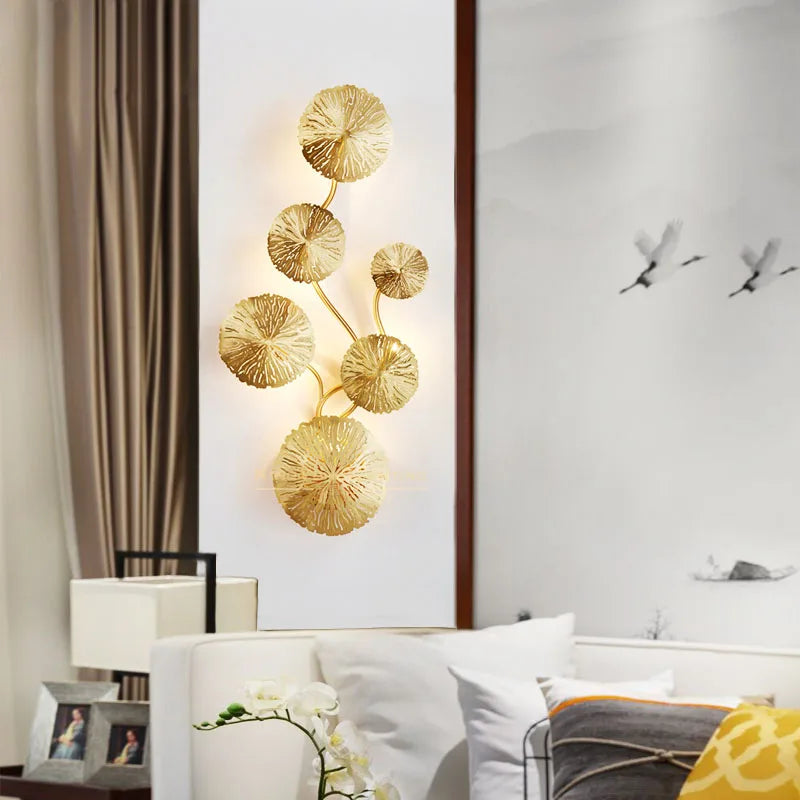 Afralia™ Lotus Leaf LED Wall Lights for Living Room and Bedroom Decor