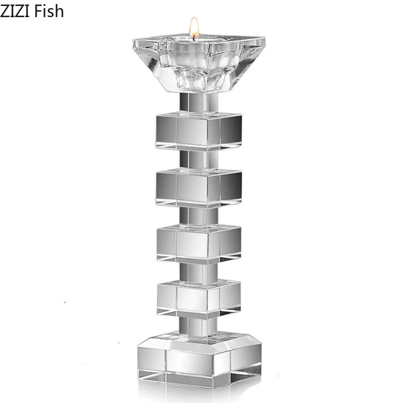 Afralia™ Crystal Candle Holder Desk Decoration Home Aroma Container
