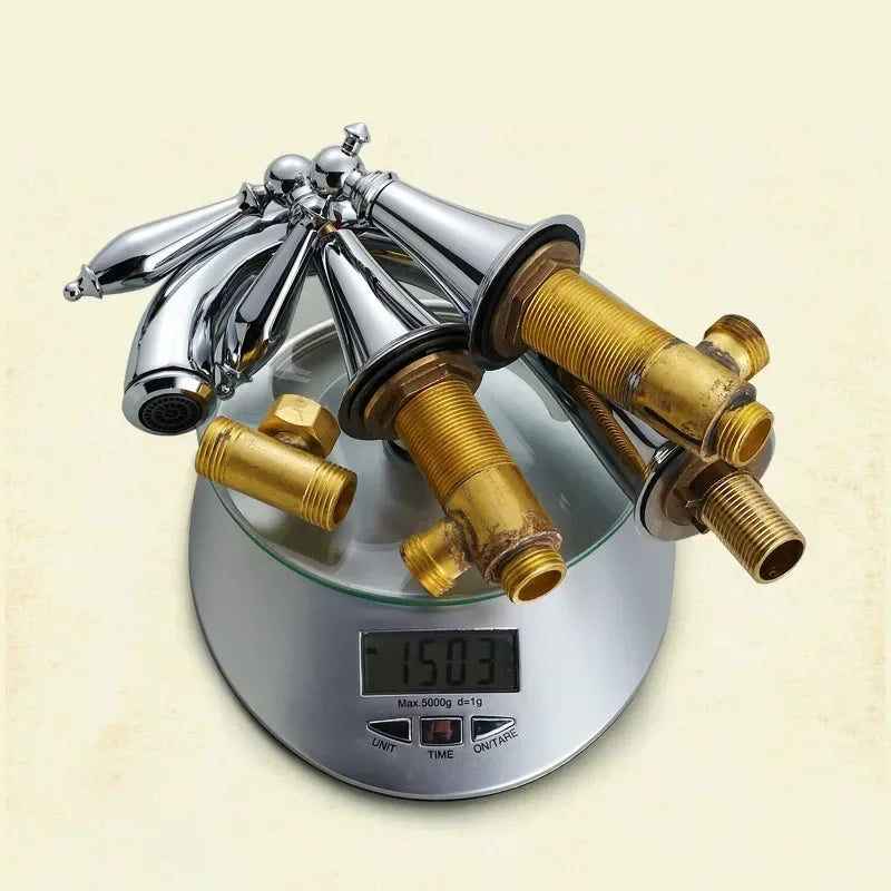 Afralia™ Widespread Dual Handle Basin Faucet Mixer Tap - 3 Hole Deck Mount