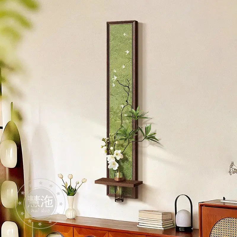 Afralia™ Sandstone Wall Landscape Home Decor: Medieval Style Living Room Painting & Water Plants Mural