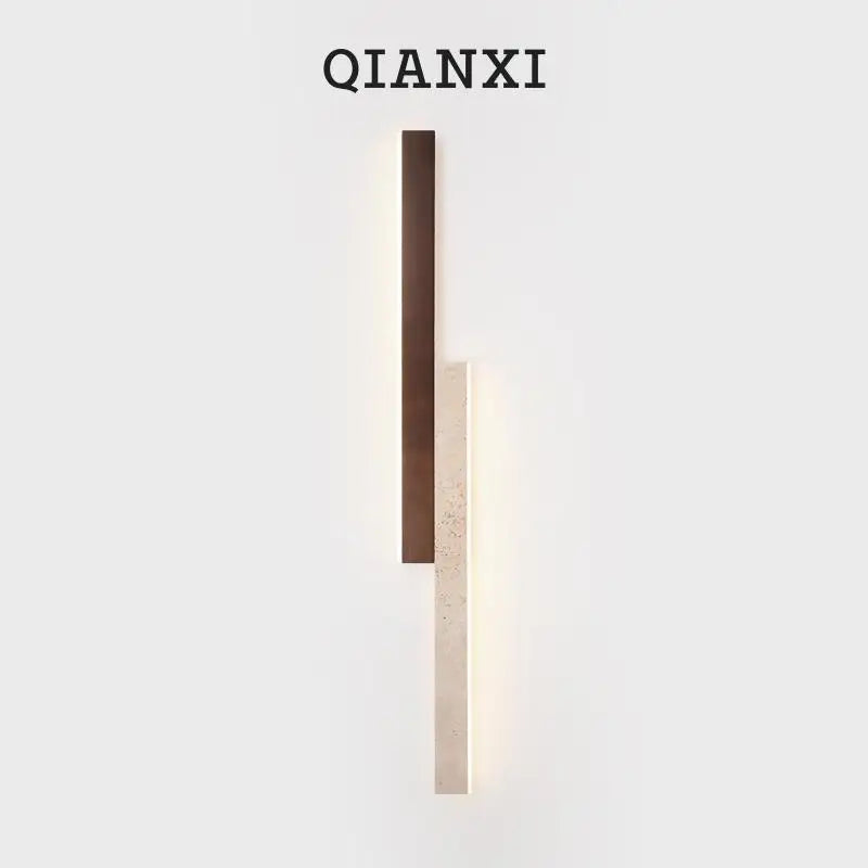 Afralia™ Simple Modern Walnut Strip Wall Lamp for Living Room Staircase