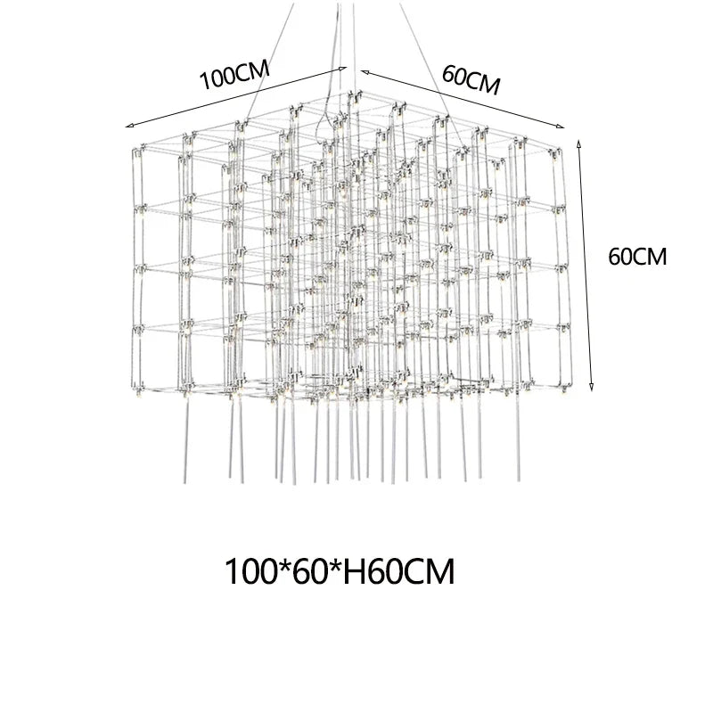 Afralia™ Sky Starlight Cube Chandelier for Living Room, Restaurant, Hotel Lobby, Bar, and Sales Department