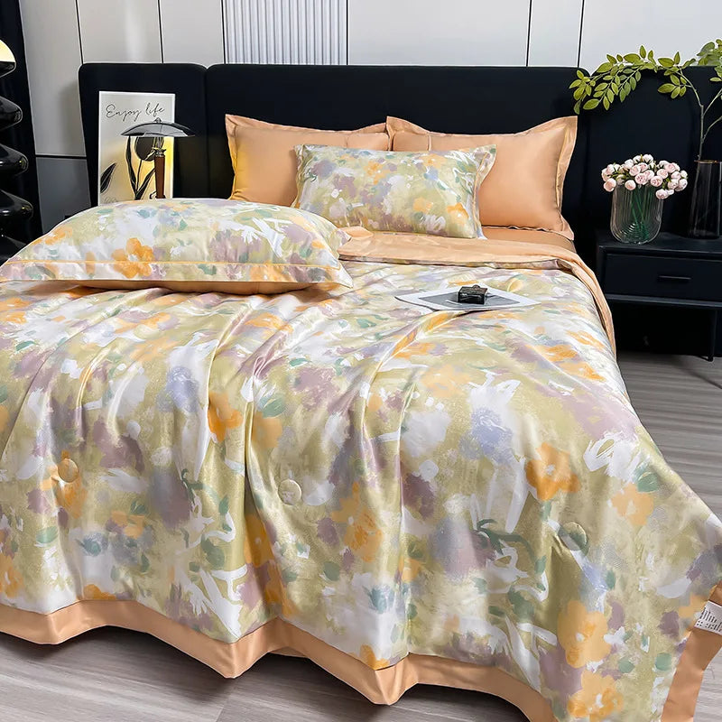 Afralia™ Silky Washed Summer Quilt - Skin-Friendly & Breathable Light Luxury Comforter