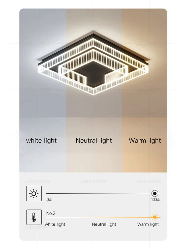 Afralia™ LED Black Chandelier Acrylic Ceiling Lamp: Modern Luxur Lighting for Home & Office