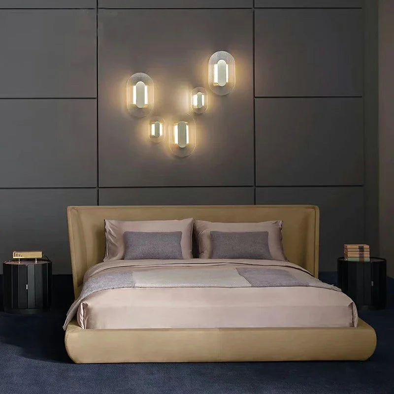 Afralia™ Elegant Glass Wall Lamp for Bedroom, Living Room - Retro Designer Luxury Lighting