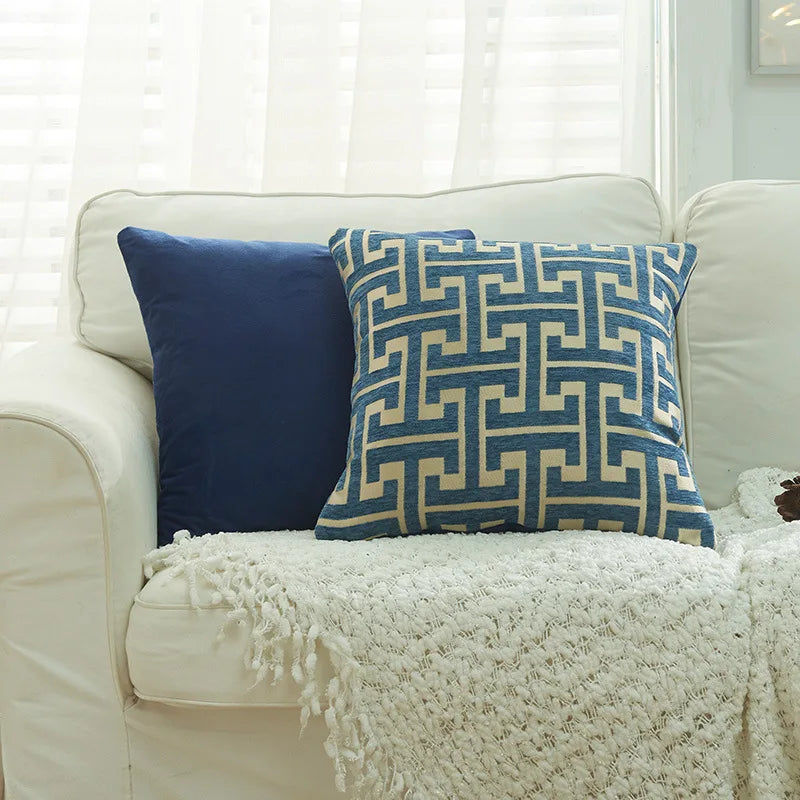 Afralia™ Geometric Chenille Throw Pillowcase: Hidden Zipper Cushion Cover for Home Decor