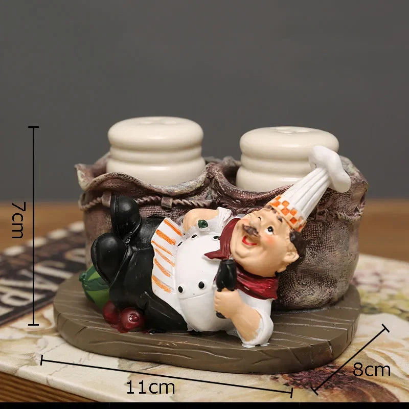 Afralia™ Bearded Chef Resin Figure Sculpture Modern Kitchen Desk Decor Ornaments