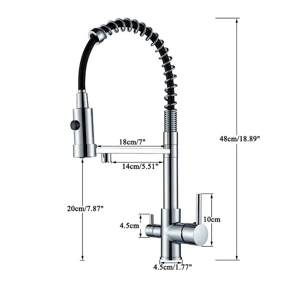 Afralia™ Dual Spout Kitchen Water Filter Faucet with Rotation Water Purification Feature