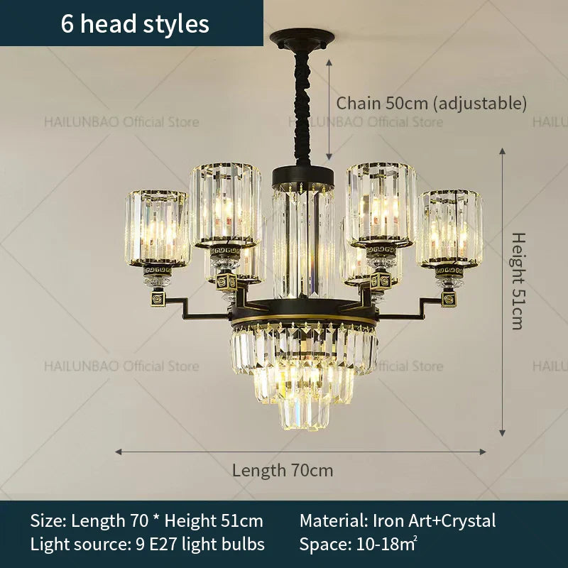 Afralia™ Crystal Chandelier Light: Luxury Living Room Dining Bedroom Airy Elegance