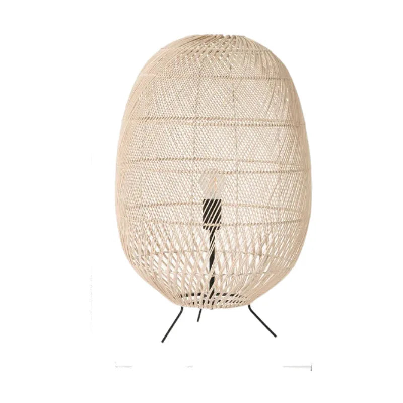 Afralia™ Rattan Ball Floor Lamp for Living Room, Bedroom, Study - Hand-Woven Wood Floor Light