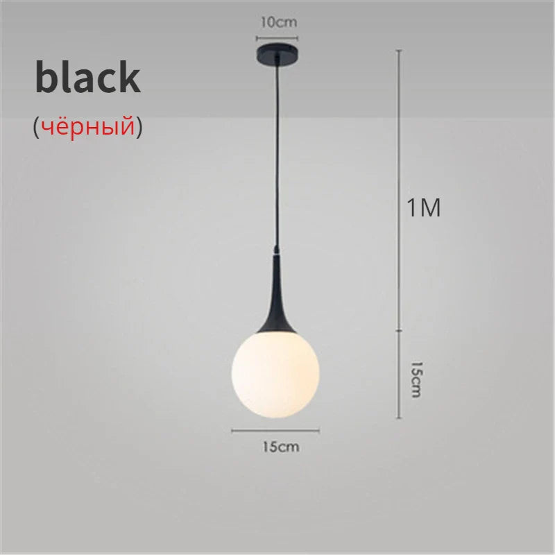 Afralia™ Nordic Glass Ball Pendant Lights LED Chandelier for Living Room & Restaurant