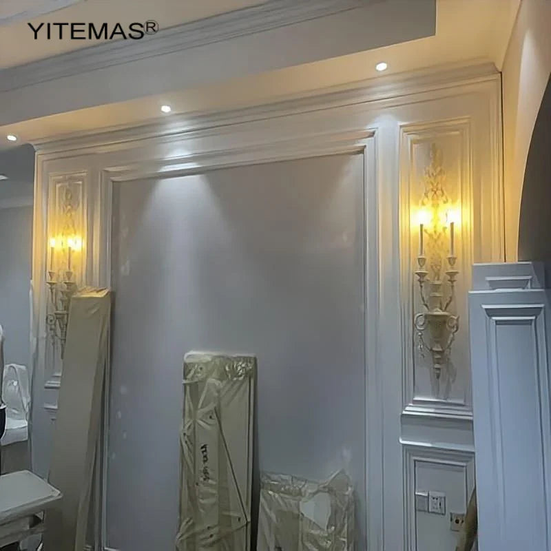 Afralia™ Vintage French White Wall Sconce for Living Room Bedroom Foyer Lighting