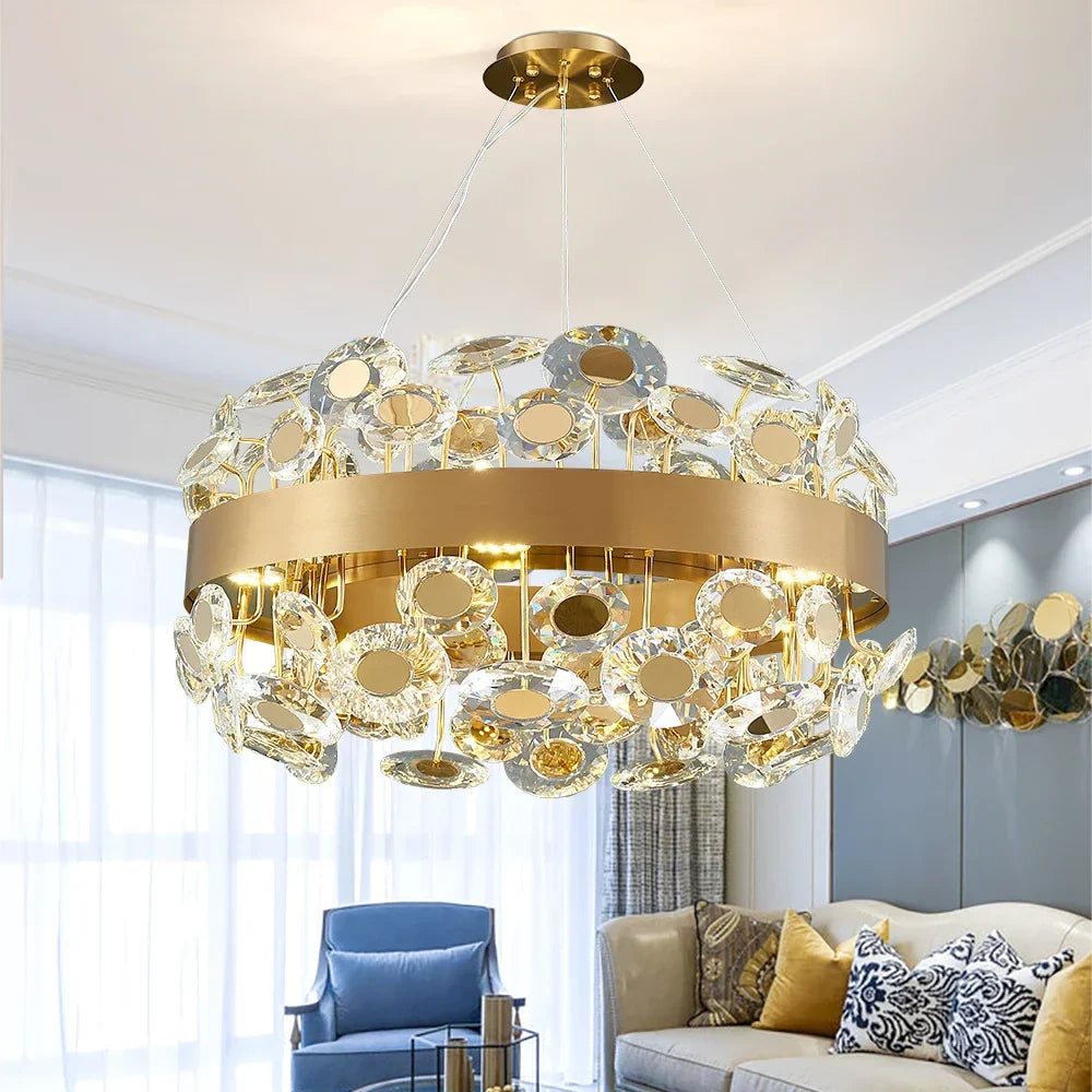Afralia™ Crystal Pendant Chandelier: Modern Luxury for Living Room, Kitchen Island, Indoor Lighting