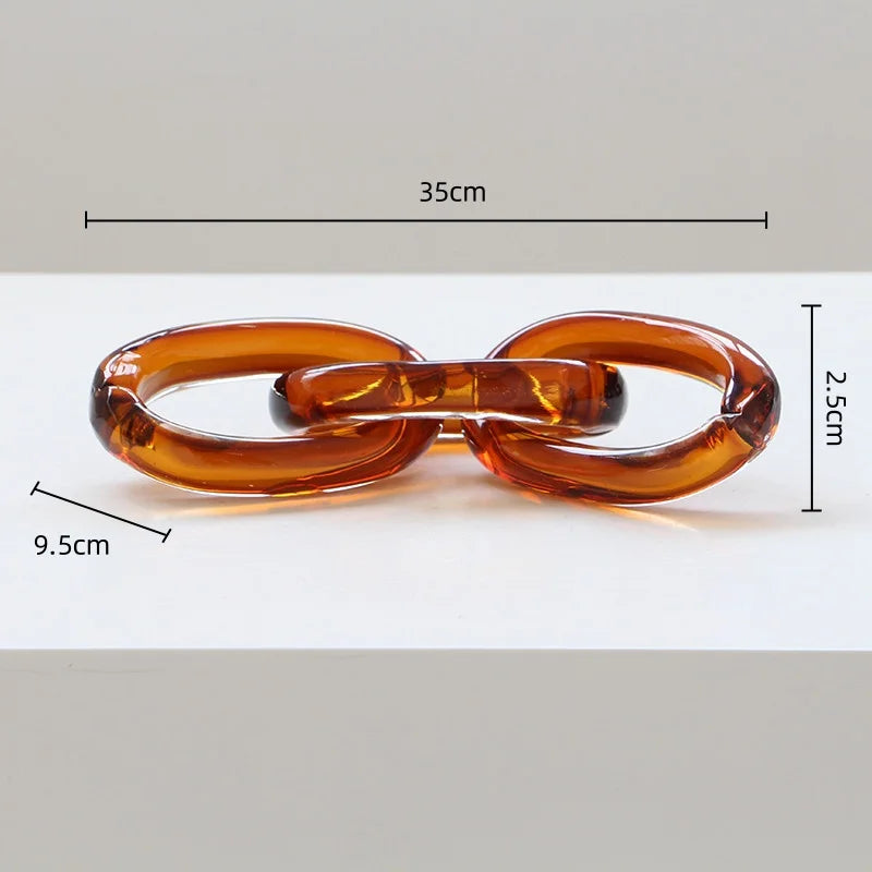 Afralia™ Glass Handcrafted Chain Buckles: Transparent, Colored, Handmade Rope Decor for Home Accessories