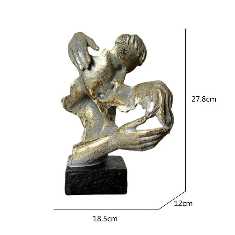 Afralia™ Vintage Couples Resin Figurines for Home Decor and Valentine's Day Gifts