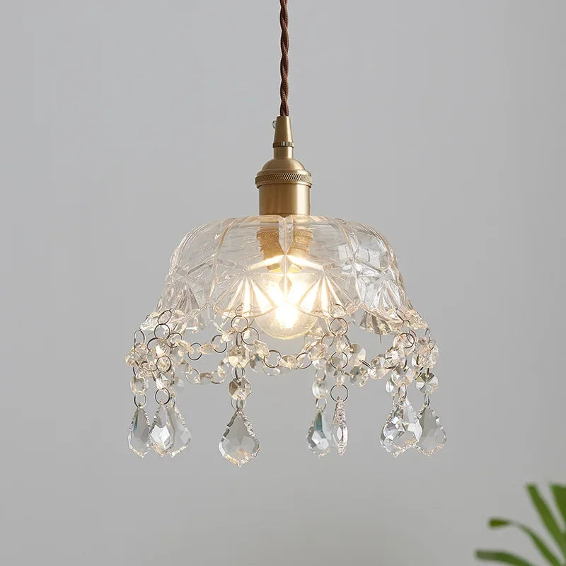 Afralia™ Crystal Pendant Lamp for Bedroom, Dining Room, Kitchen - Nordic Luxury Vintage Lighting