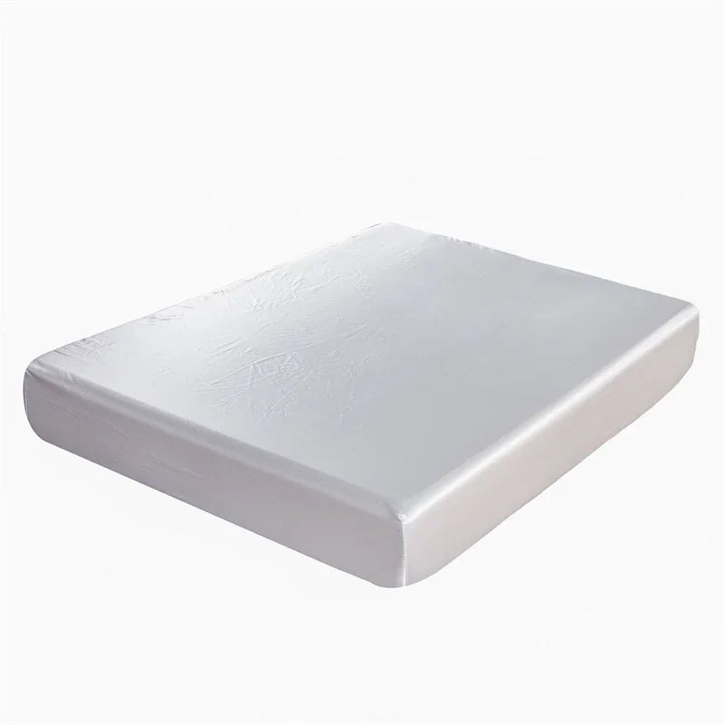 Afralia™ Smooth Satin Fitted Sheet King Size Rayon Bed Sheet 180x200