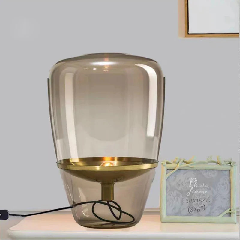 Afralia™ Glass Table Lamps Indoor Bedside Lamp for Living Room LED Lighting