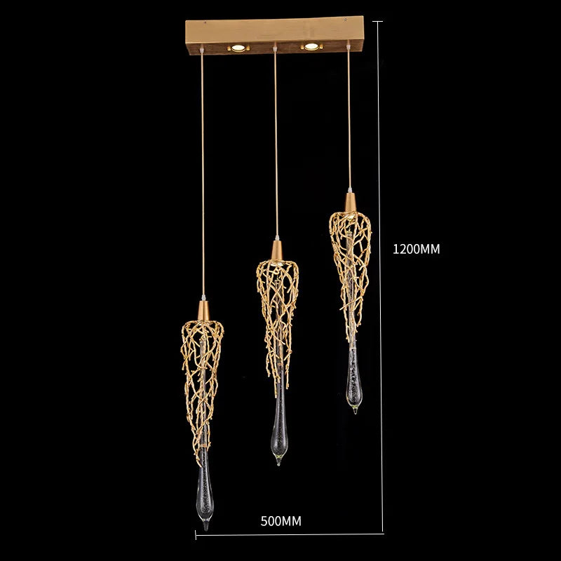 Afralia™ Nordic Crystal Gold Pendant Lamp Luxury Sconce Light For Living Room