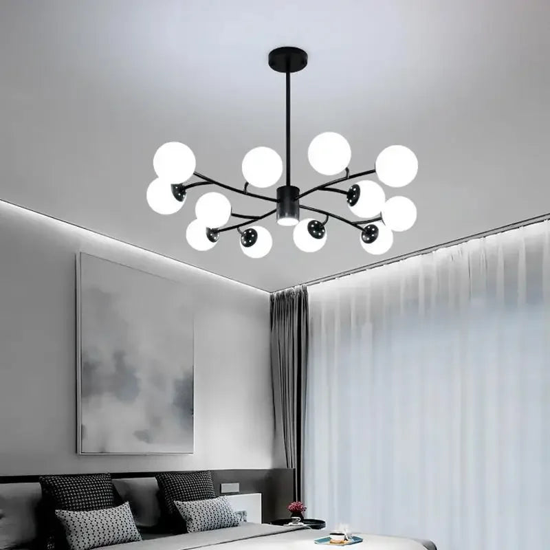 Afralia™ Modern Glass Ball Pendant Light - LED Chandelier for Living, Dining, and Bedroom