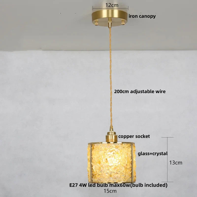 Afralia™ Luxury LED Crystal Pendant Light Fixture with Copper Socket