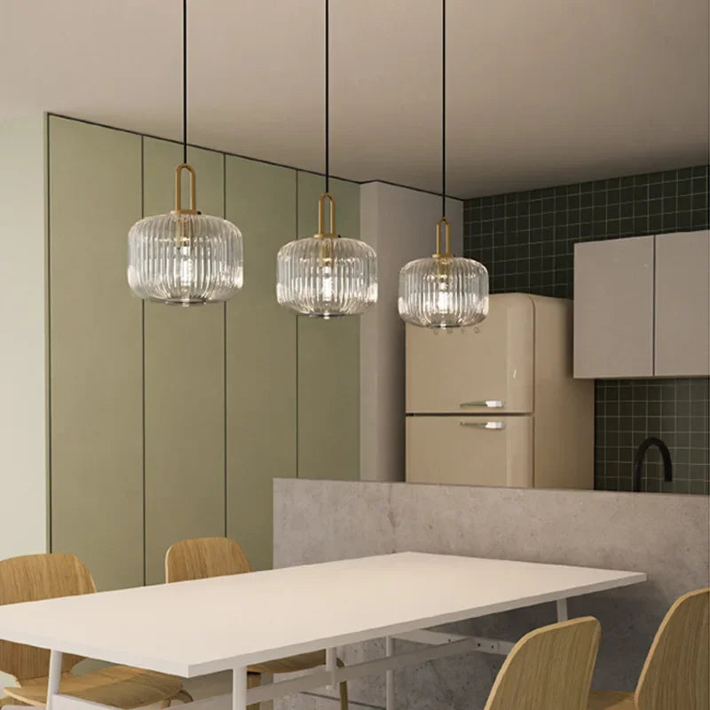 Afralia™ LED Glass Chandelier: Modern Dining Room Pendant Lights Hanging Lamp Fixtures