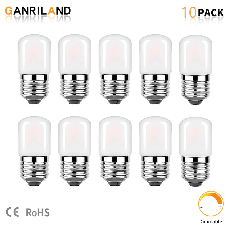 Afralia™ Dimmable 1W Tubular LED Light Bulbs, E27 Base, 2700K-6000K, Frosted - Ceiling Fan, Refrigerator