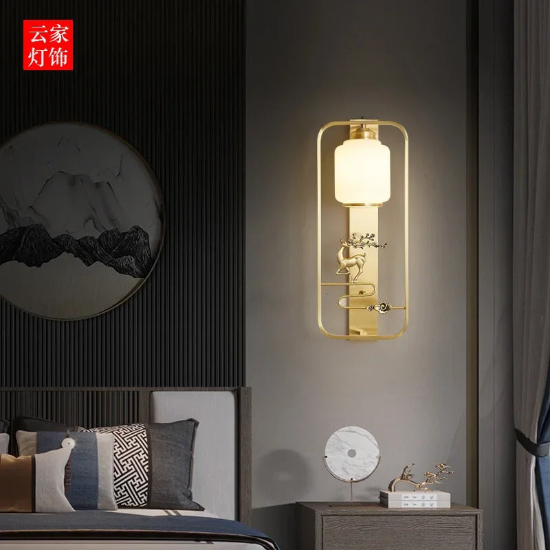 Afralia™ Elk Decor Wall Lights | Modern Copper Wall Lamps for Living Room