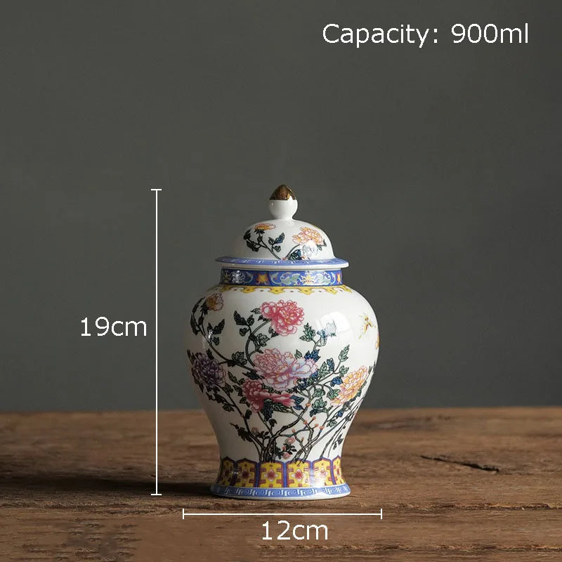 Afralia™ Blue & White Porcelain Jar with Gold Plating - Ceramic Storage & Desk Decor