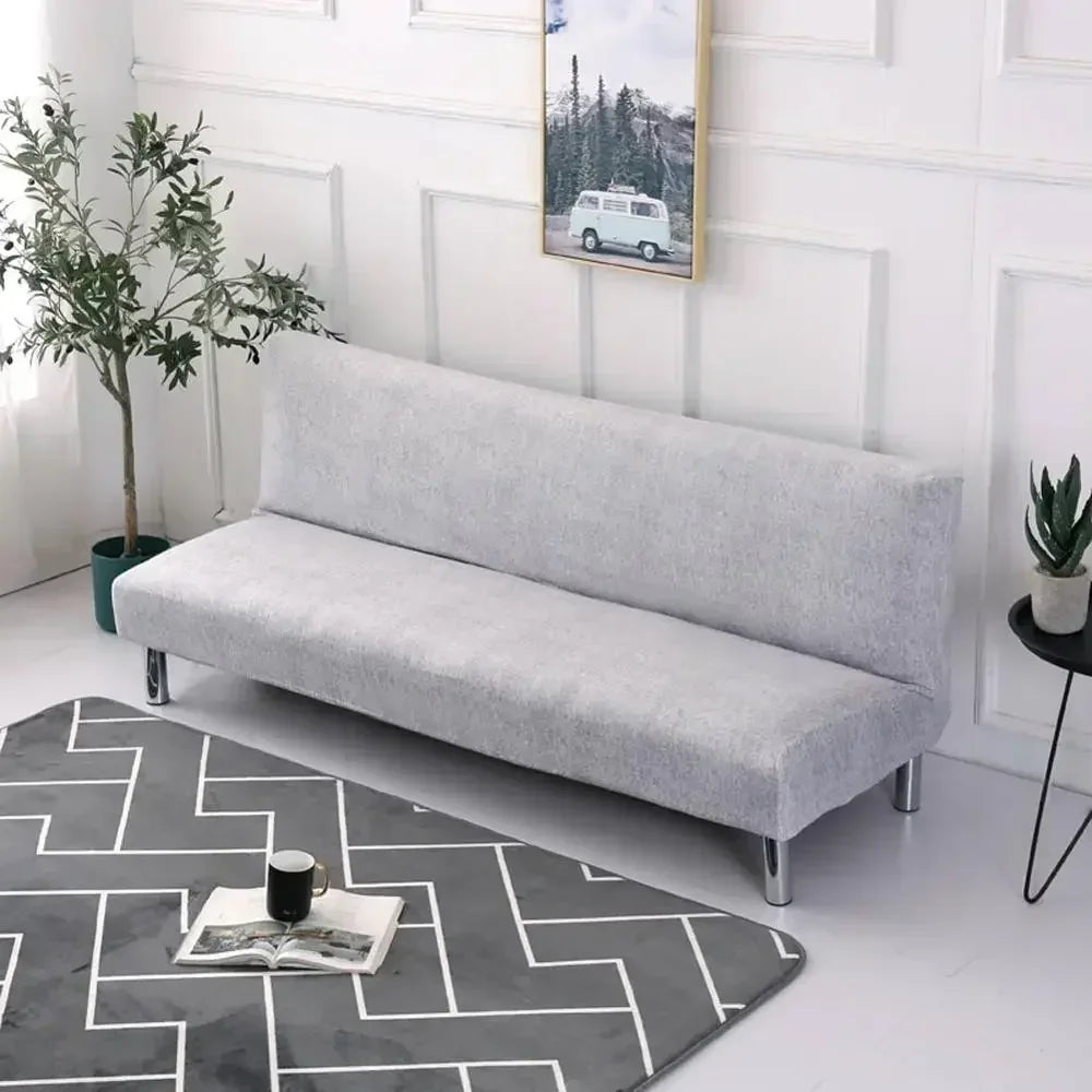 Afralia™ Armless Futon Sofa Cover Slipcover Elastic No Armrest