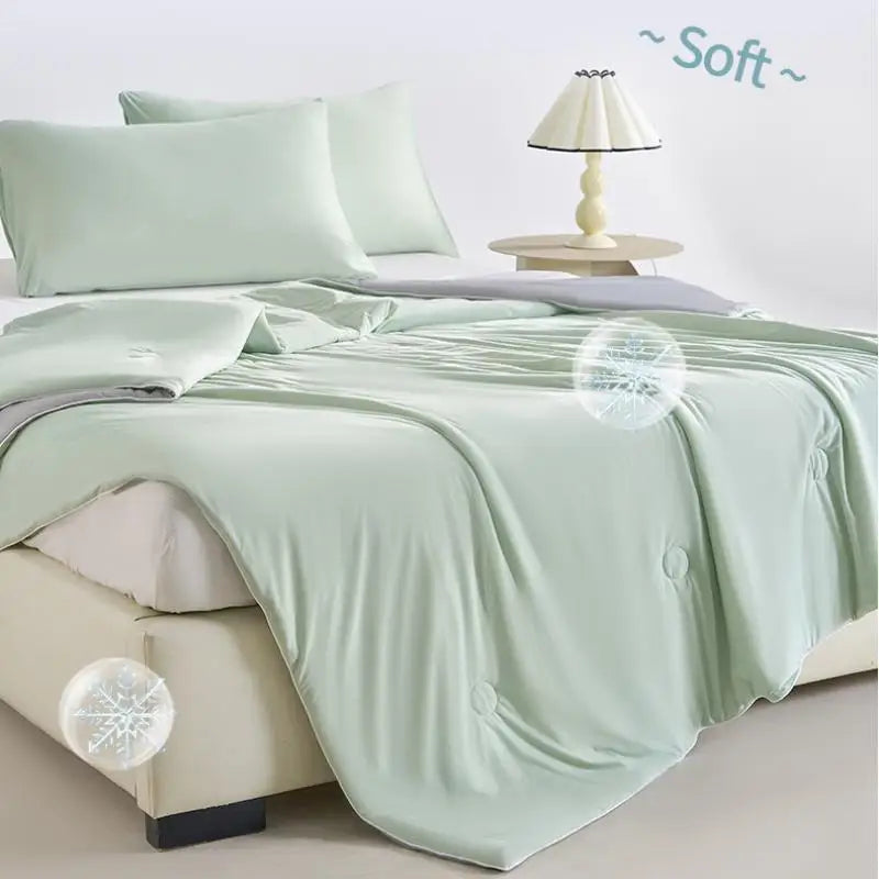 Afralia™ Ice Cream Silk Quilt for Cool Summer Comfort, Single/Double Air Conditioning Blanket