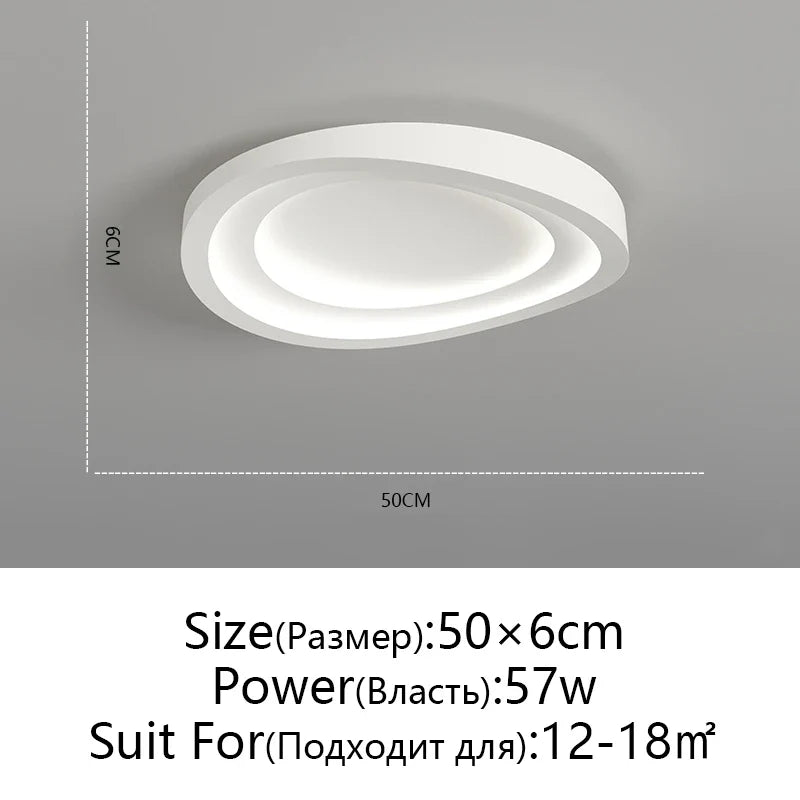 Afralia™ LED Round Ceiling Lamp with Remote Control Dimming for Modern Indoor Lighting
