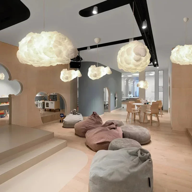 Afralia™ Cloud Chandelier: Modern White Pendant Light for Commercial & Residential Spaces