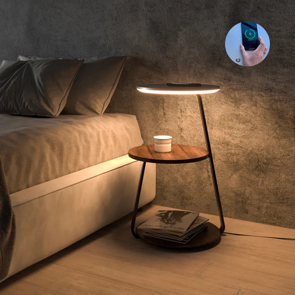 Afralia™ LED Wood Shelf Floor Lamp for Bedroom Living Study Room