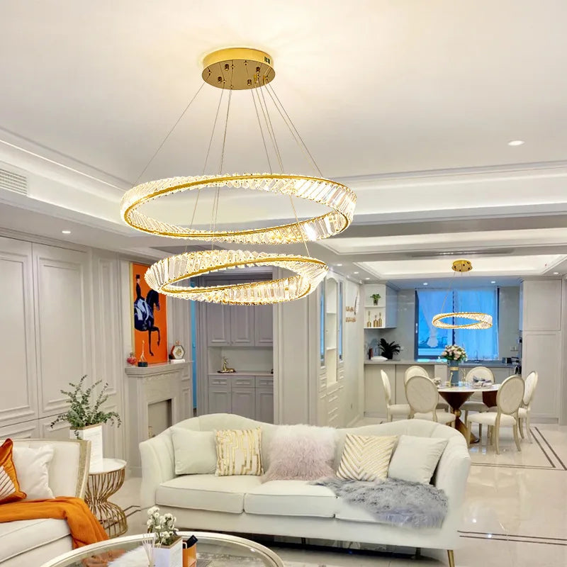 Afralia™ Luxury Crystal Chandelier: Elegant Living Room & Bedroom Lighting Fixtures