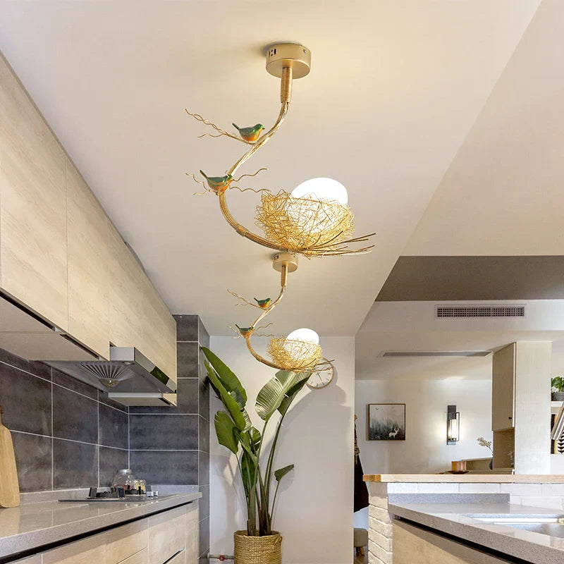 Afralia™ Modern Gold Glass Ball Pendant Light Chandelier for Living Room Bedroom Kitchen