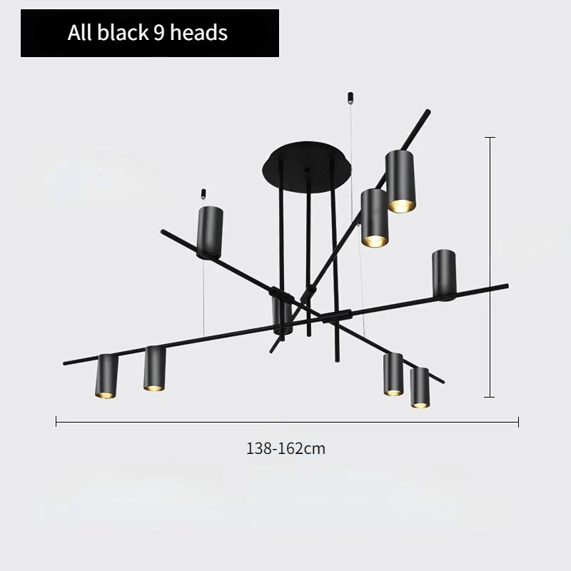 Scandinavian Style Kitchen Chandelier Black and Gold Afralia™ Designer Lamp