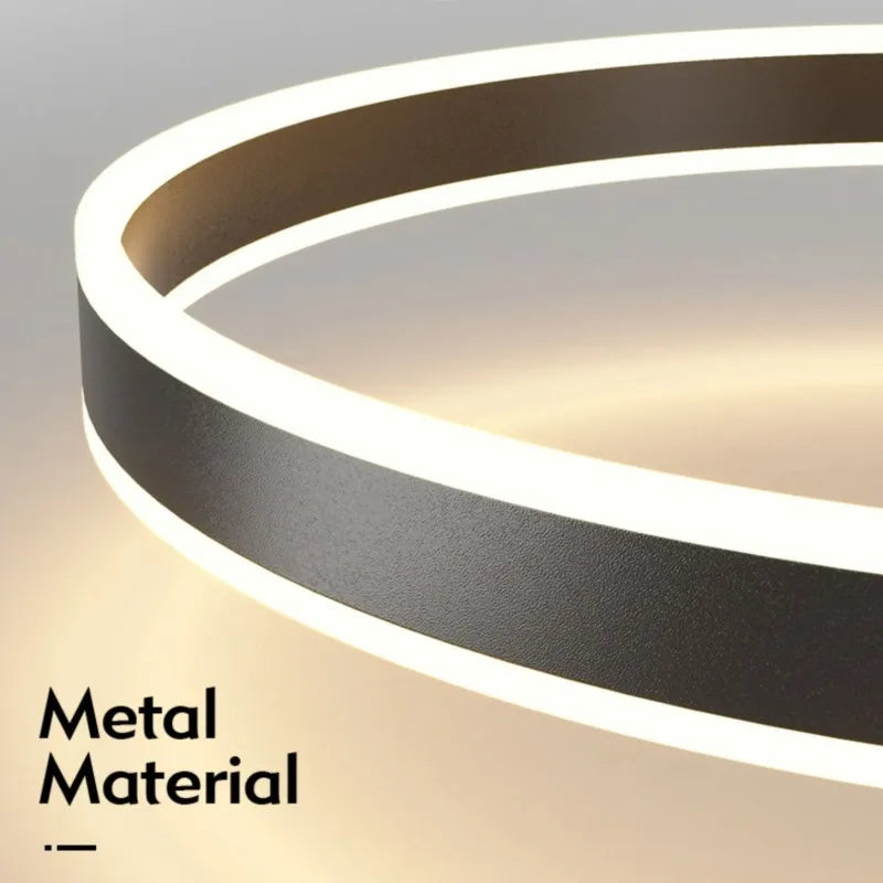 Afralia™ Modern Ring LED Ceiling Light for Bedroom and Living Room