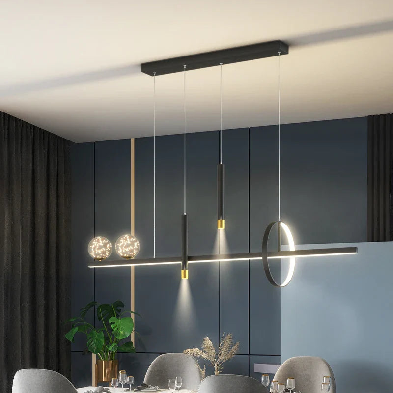 Afralia™ Black Gold Pendant Lamp | Modern Indoor Light for Dining Room & Kitchen