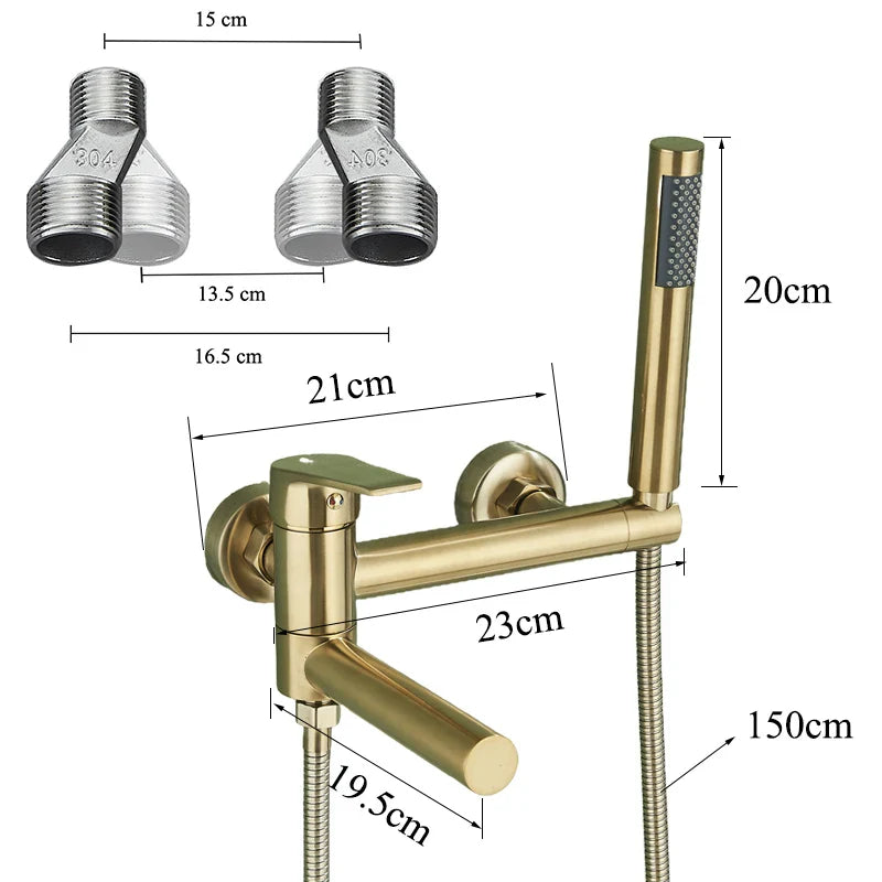 Afralia™ Wall Mount Bathroom Shower Mixer Tap with Waterfall Spout