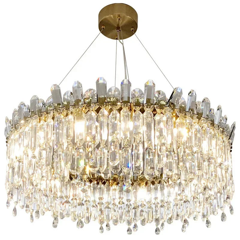 Afralia™ Luxury Crystal Ceiling Chandelier for Home Decor & Lighting