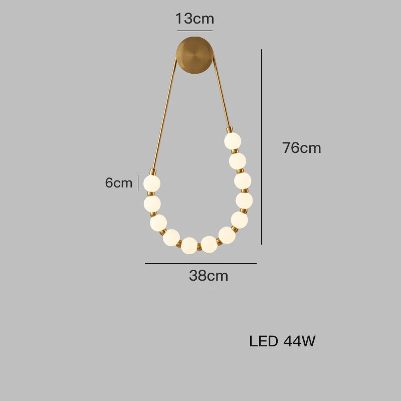 Afralia™ LED Fancy Necklace Wall Lamp for Bedside & Living Room