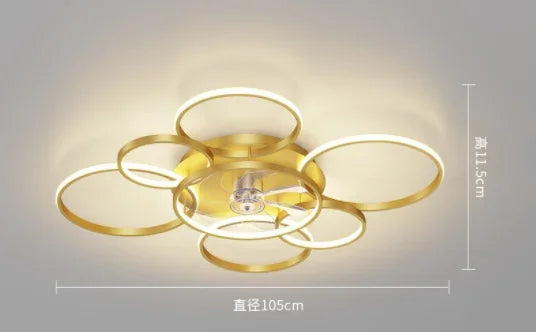 Afralia™ Luxury Modern Nordic Living Room Fan Lamp - Integrated Ceiling Light