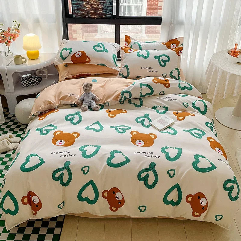 Afralia™ Nordic Style Letter Print Bedding Set, Single/Double/Queen/King Size, Soft & Non-Pilling Comforter Kit.