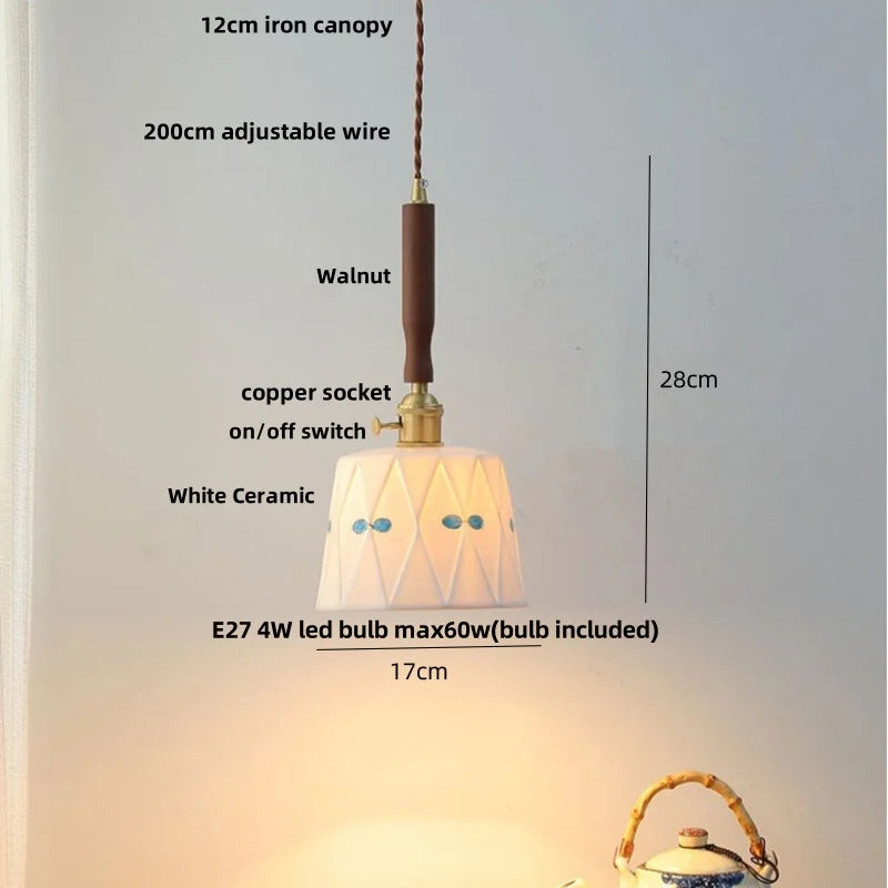 Afralia™ Ceramic Copper LED Pendant Light - Nordic Modern Hang Lamp for Living Room