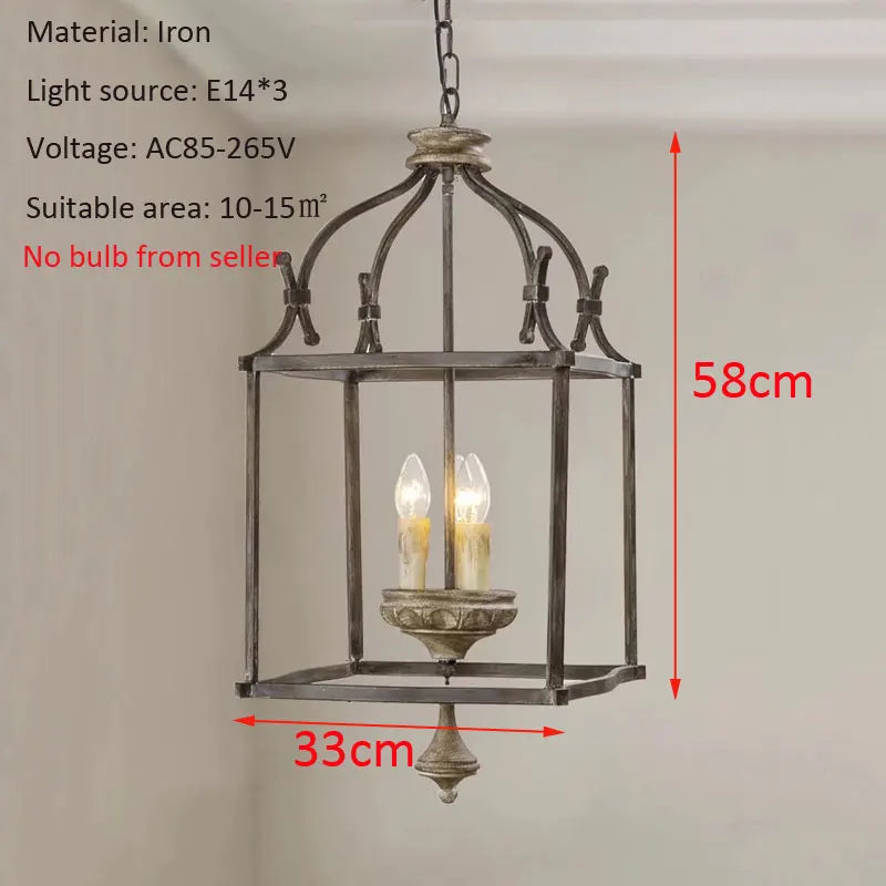 Afralia™ American Iron E14 Chandelier Light for Porch Restaurant Kitchen Bedroom Personality