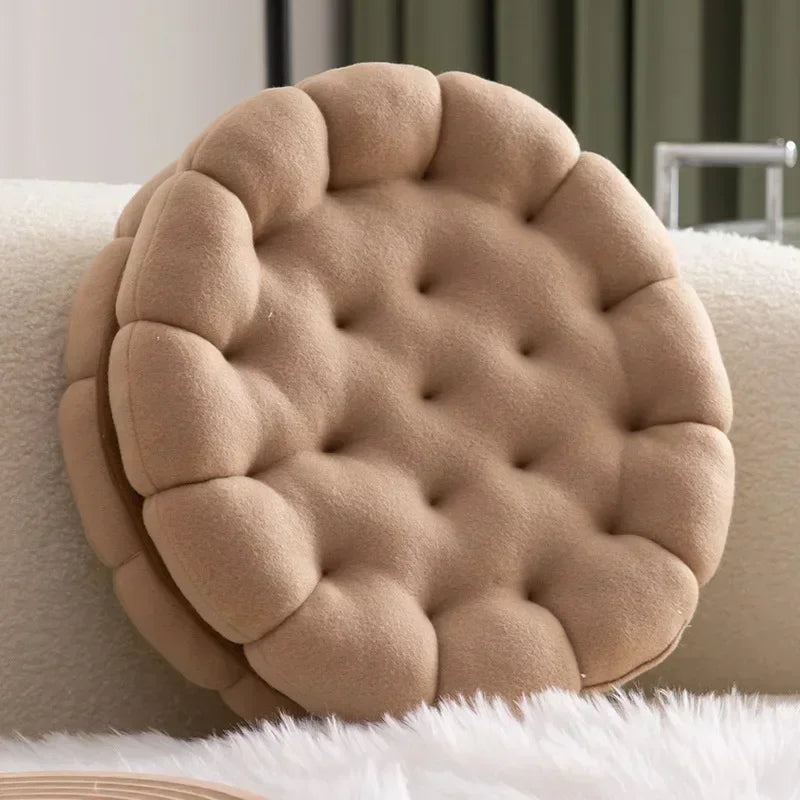 Afralia™ Plush Biscuit Sofa Cushion for Living Room & Bedroom Decor