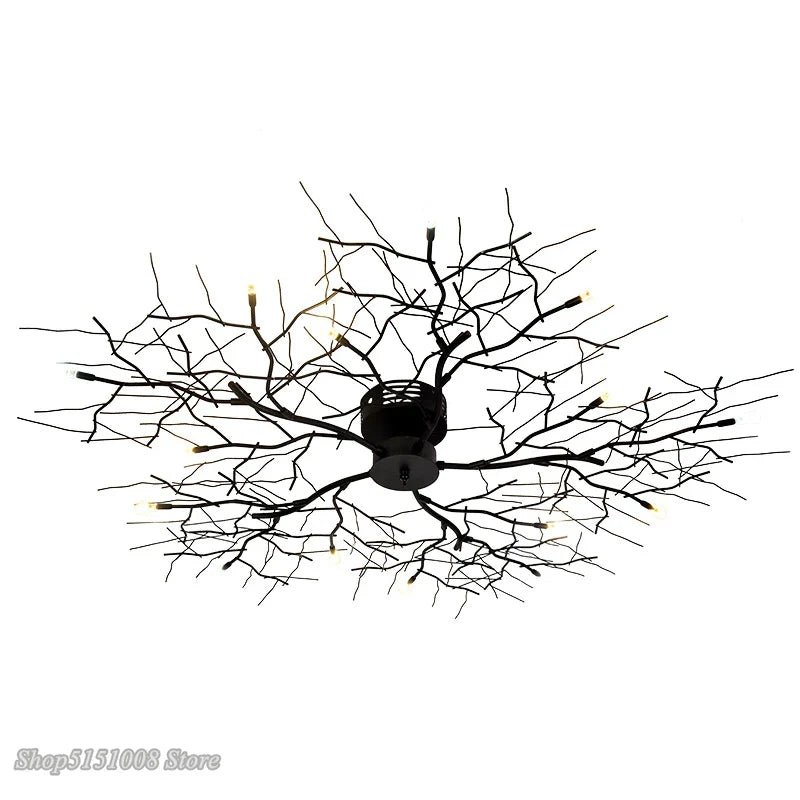 Afralia™ Country Branch Iron Ceiling Light: American Style Living Room Decor Fixture