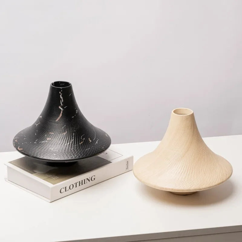 Afralia™ Resin Conical Vase Geometric Circular Ornaments Home Decoration