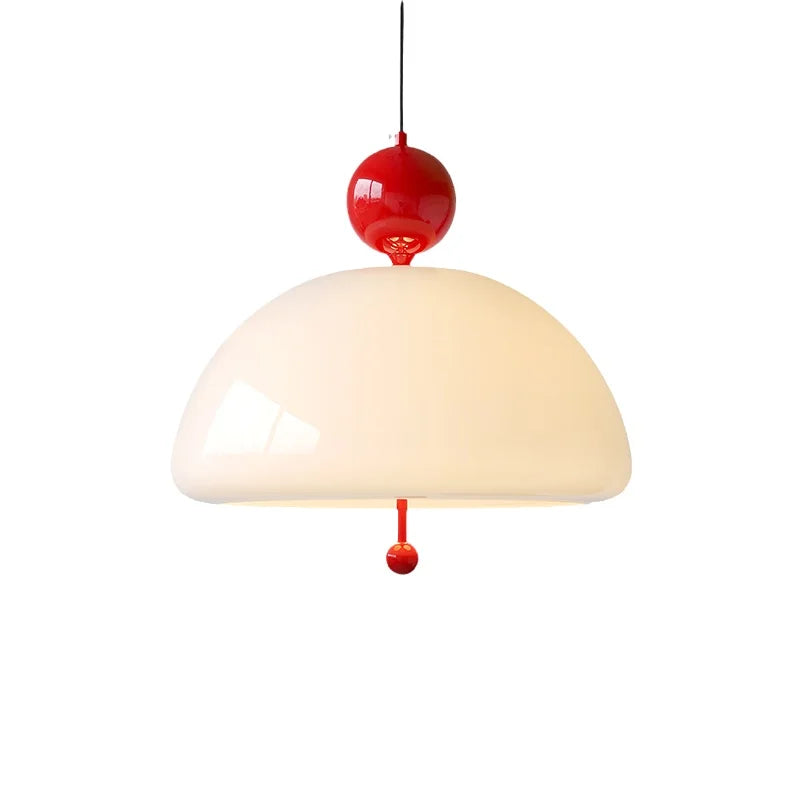 Afralia™ Cream Glass Retro Pendant Light for Living Room, Bedroom, and Tea Room